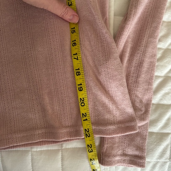 Faherty Pacific Pointelle Top Blush Long Sleeve Feminine Delicate Scoop Neck - Picture 6 of 12